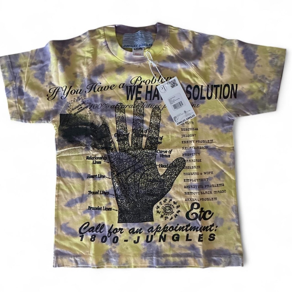 Brand new with tags. Jungles Jungles yellow tie-dye graphic tee